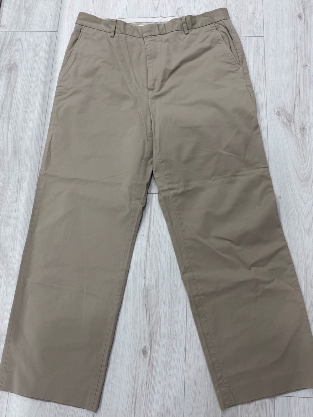 Calvin Klein Men's Tan Straight-Leg Chinos